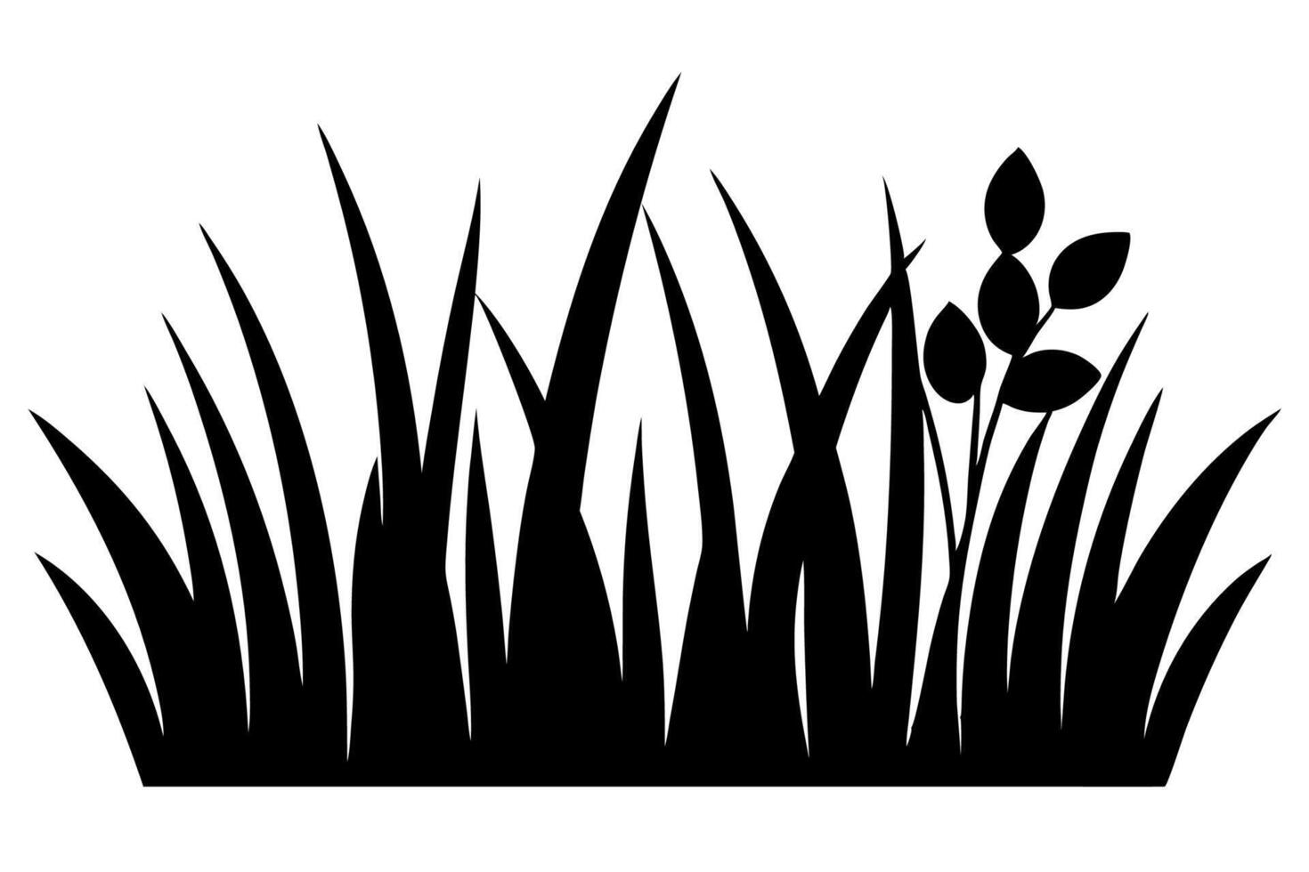 Nature Inspired Grass Silhouette Design for Digital Creations vector