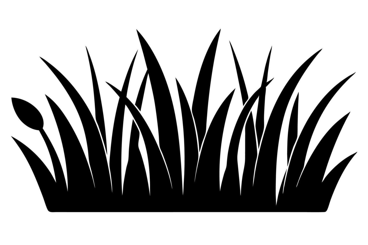 Minimal Grass Silhouette Artwork vector