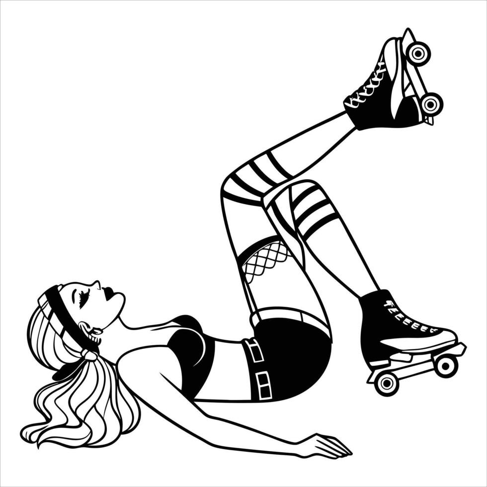 Creative Roller Skating Girl Sports Clipart and Artwork vector