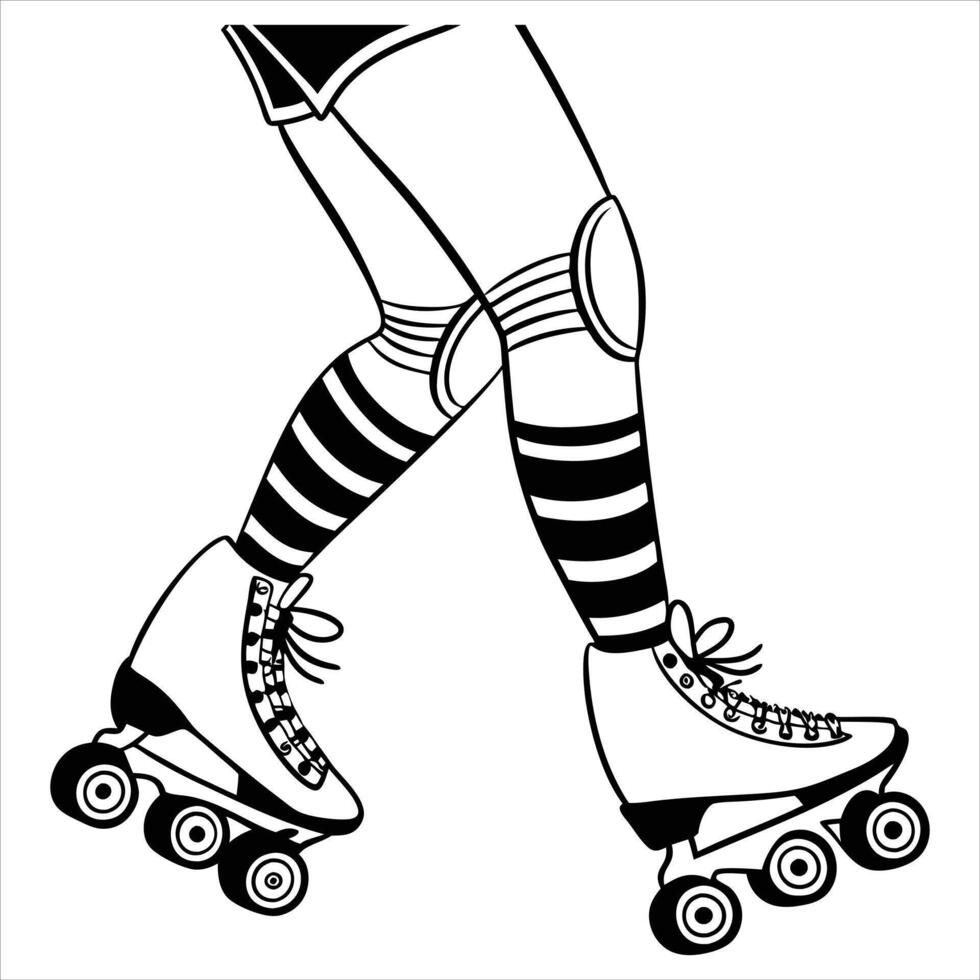Roller Skate Clipart Design Rollerblade and Boot Illustration vector