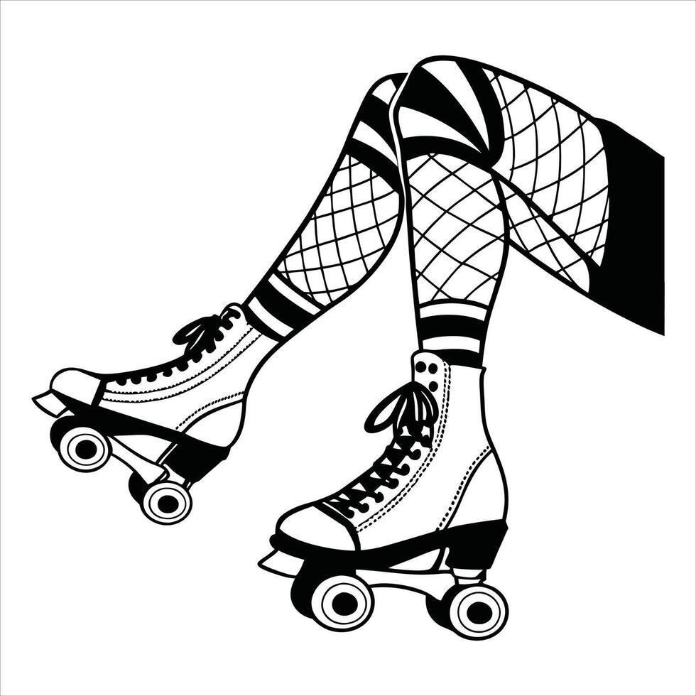 Rollerblade Sketch Roller Boot and Roller Skate Sports Clipart vector