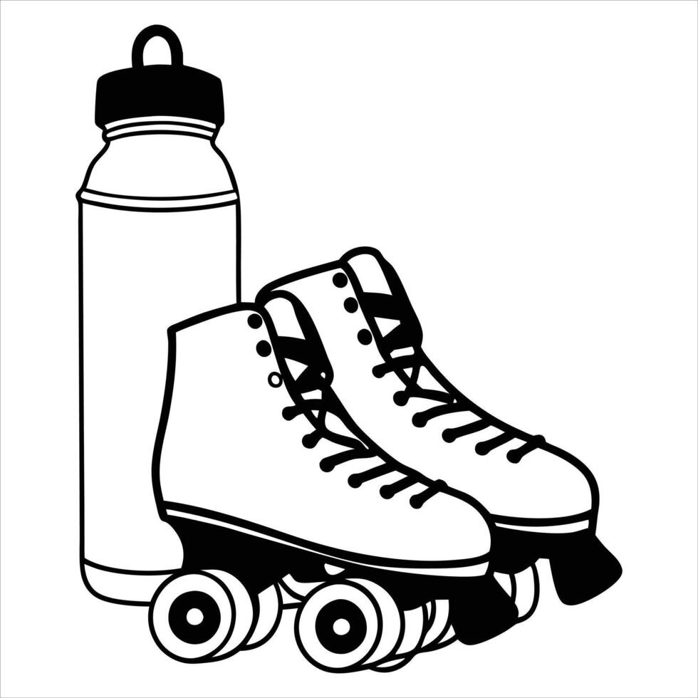 Artistic Roller Skate Clipart Rollerblade and Boot Graphics vector