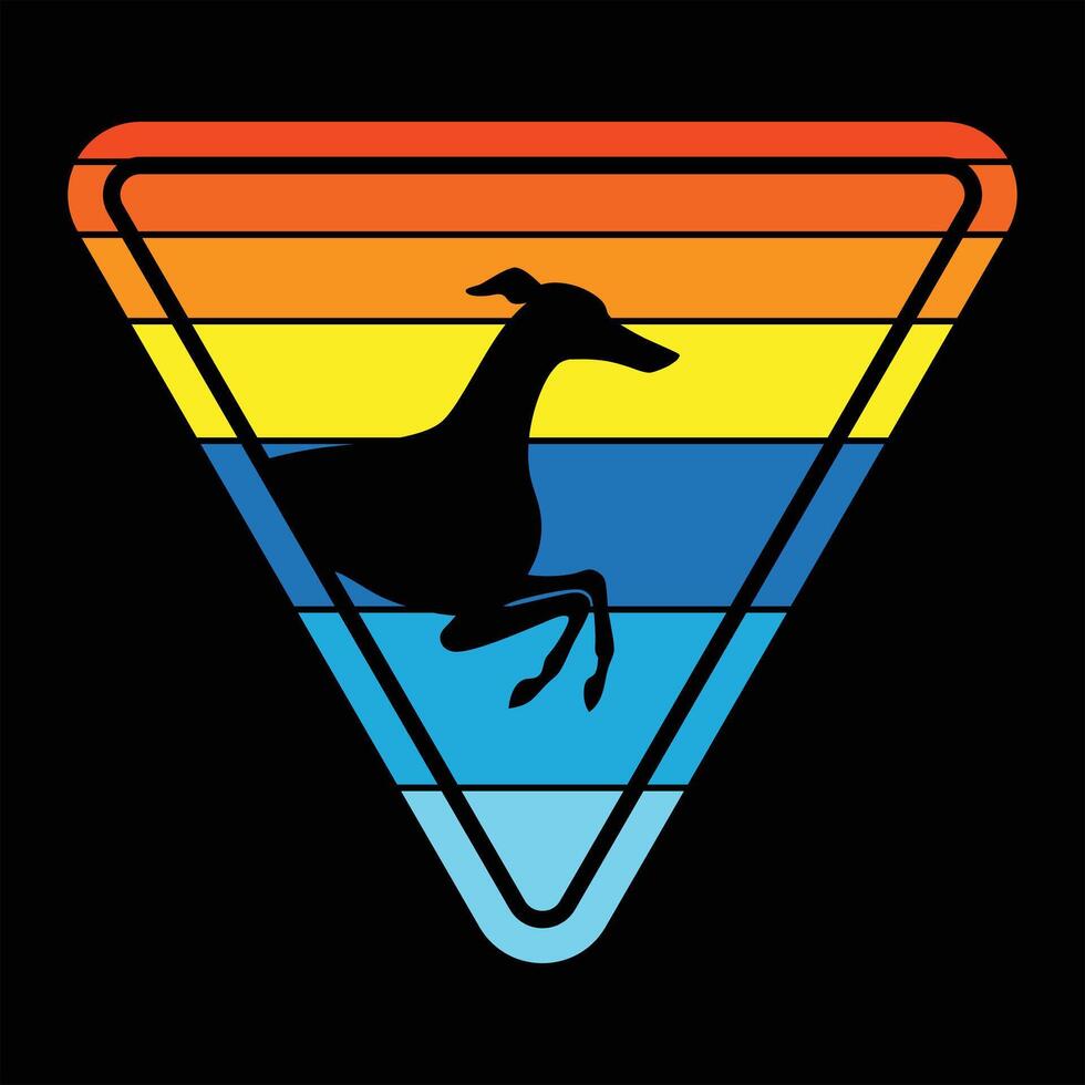 Retro Italian Greyhound Dog at Dusk vector