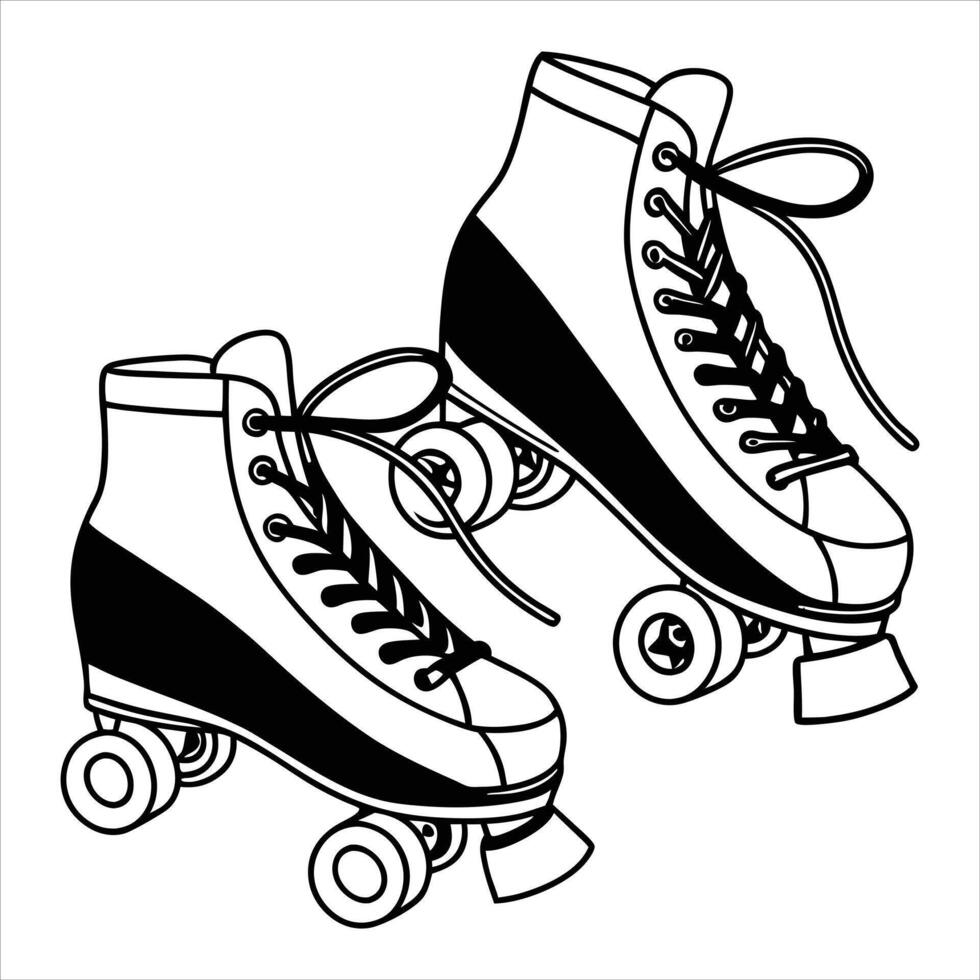 Modern Roller Skate Sports Clipart Rollerblade and Boot Graphic vector