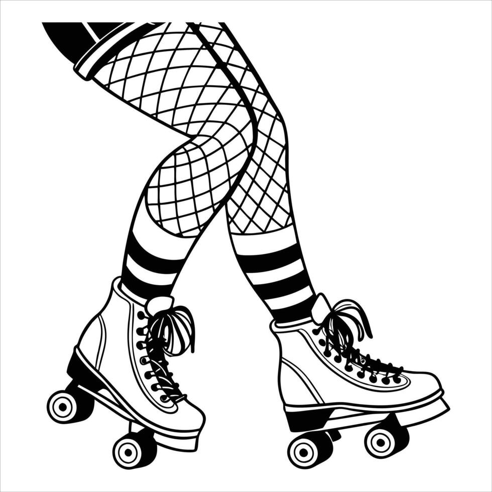 Rollerblade Love Roller Boot and Roller Skate Digital Art vector