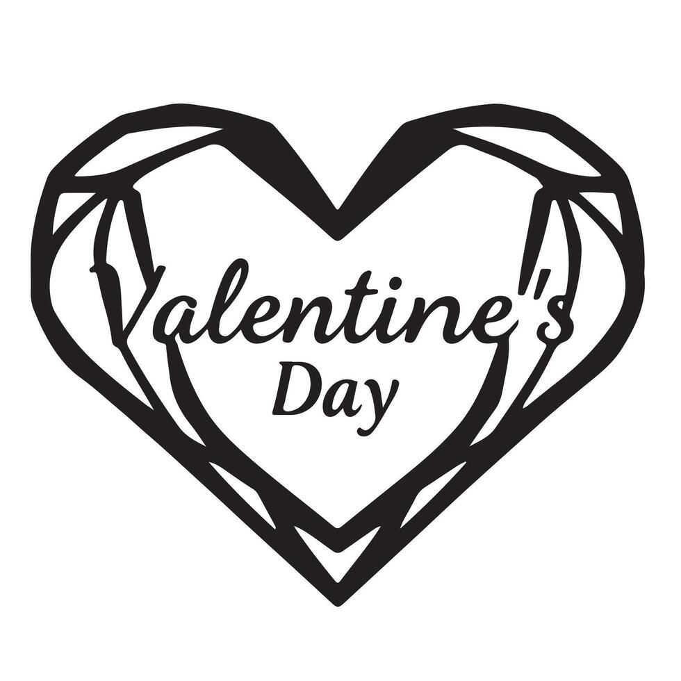 Valentine's day logo icon inside a heart shape vector