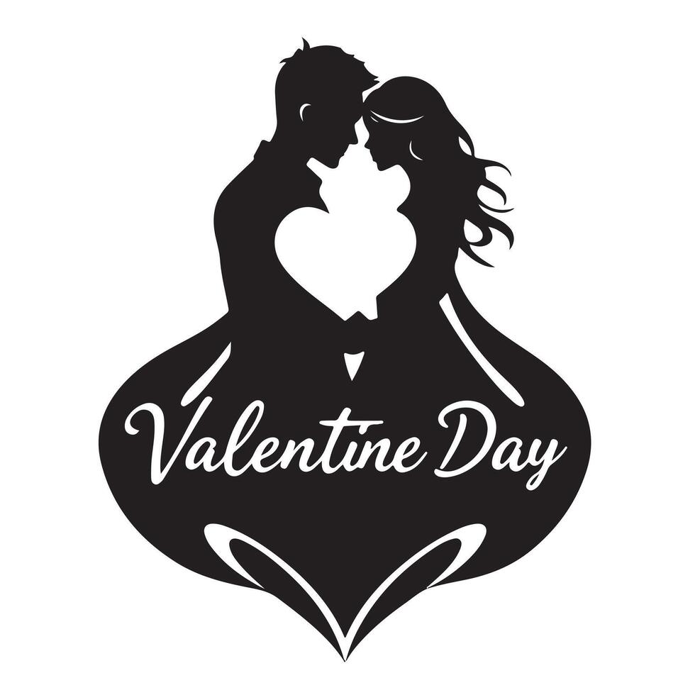 Valentine's day icon with a couple in love vector