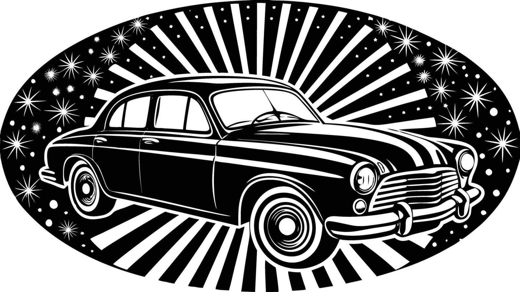 Retro car illustration vector