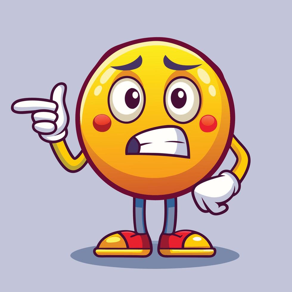 emoticon angry cartoon character with a finger up illustration vector