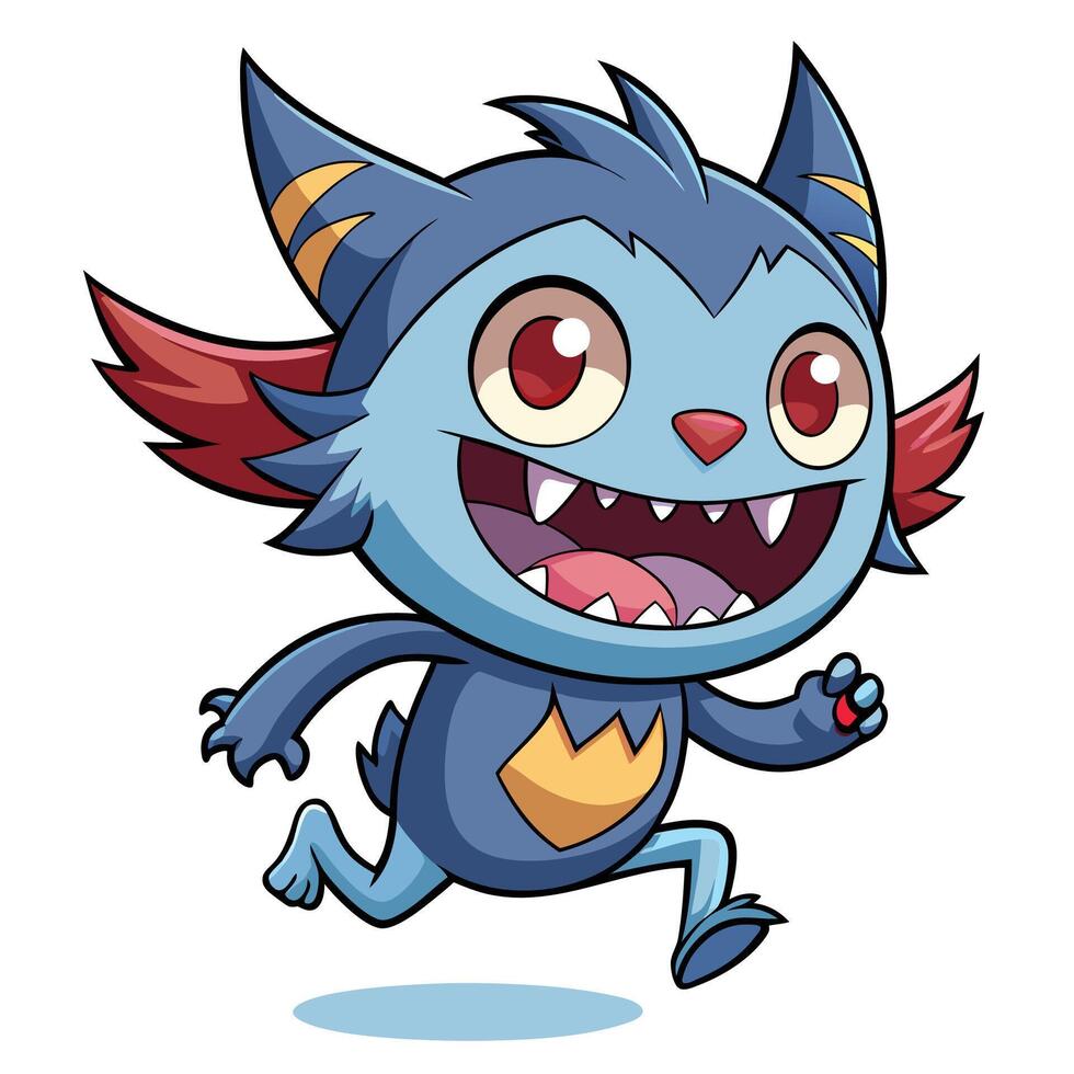 a cartoon character running with a big red nose vector