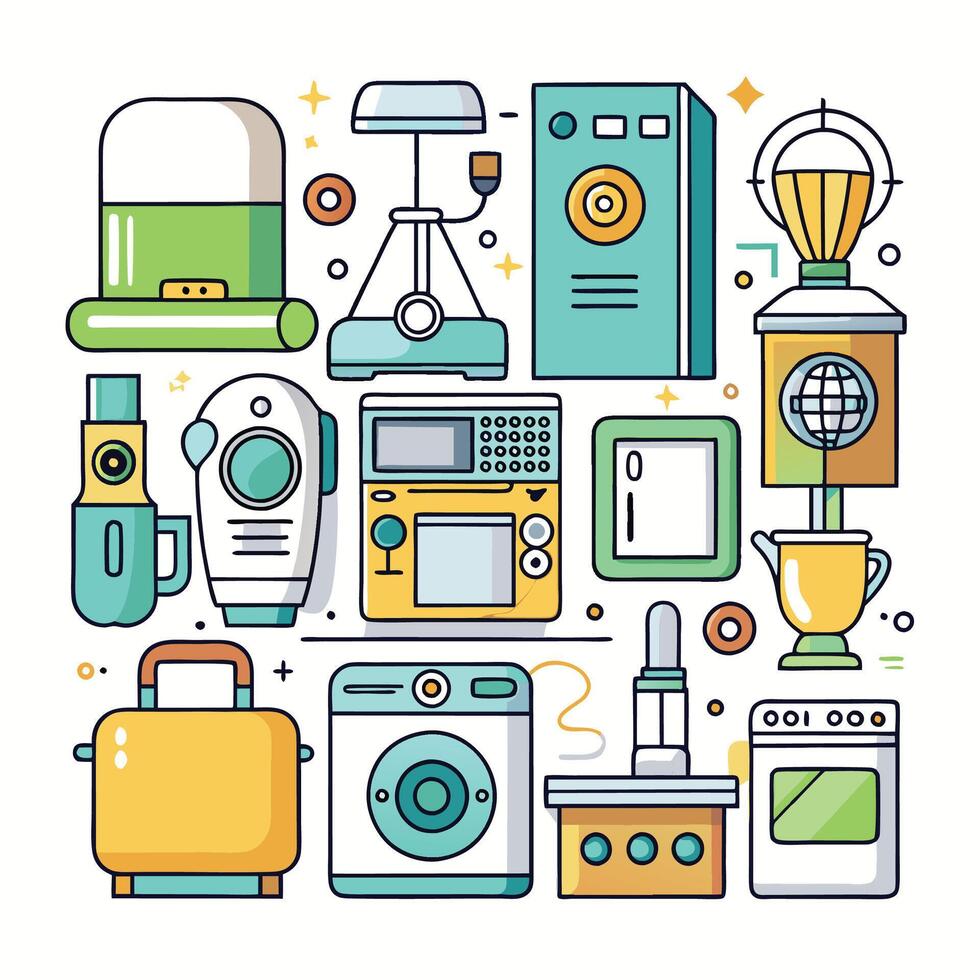 home appliances and appliances icons illustration vector