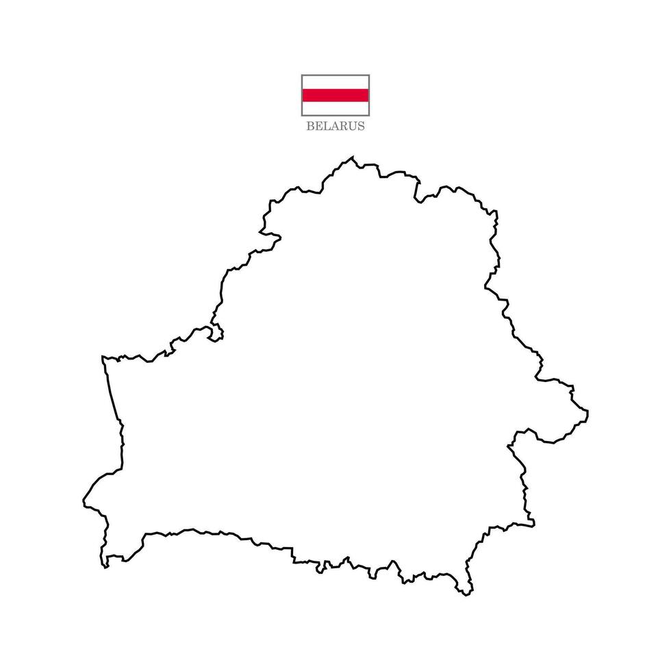 Illustration of a map of Belarus territory. White flat map with black borders on a white background. Highly detailed. vector