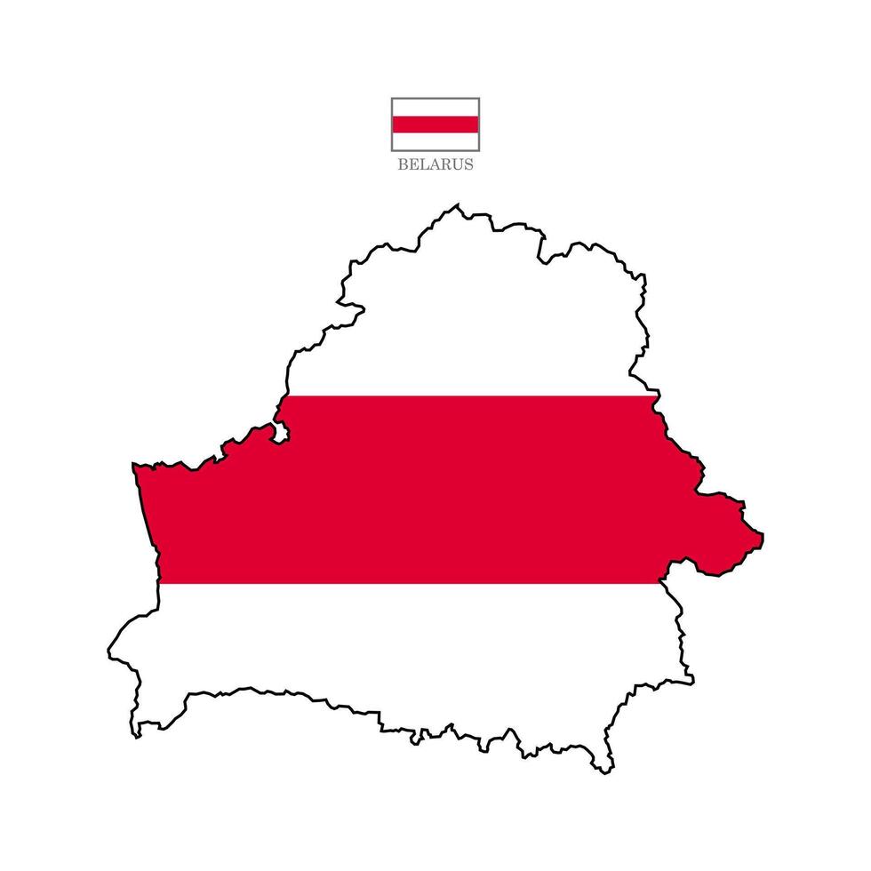 Silhouette Belarus shaped by its national borders and filled with the colors of the Belarusian flag. This detailed design is perfect for prints, infographics, and digital projects. vector