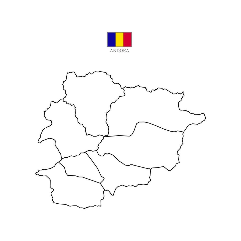 Map of andorra territories, featuring states and borders. An outline design with regions, isolated on a white background. Highly detailed illustration Europe vector