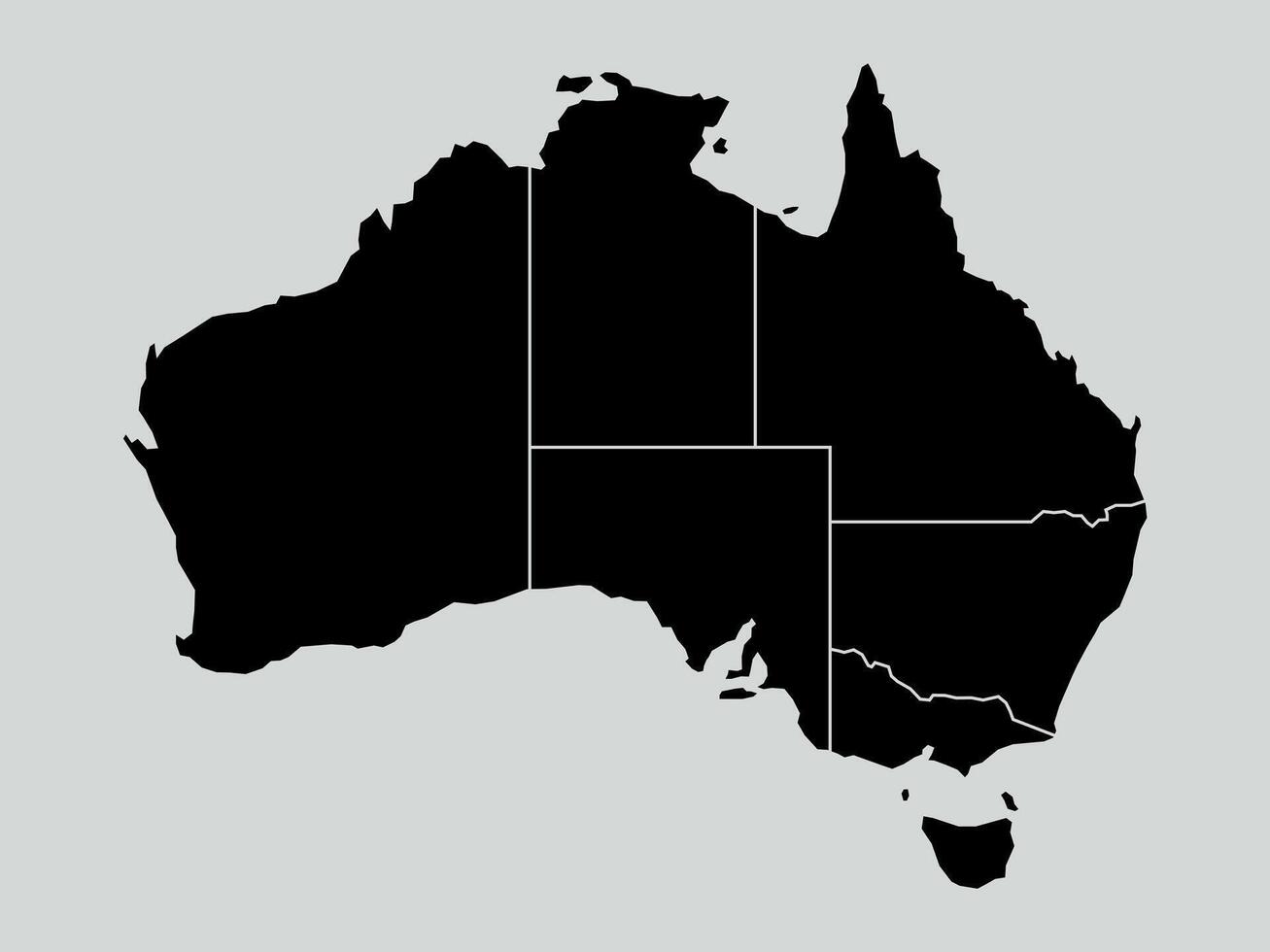 Map of Australia territories in a clean, flat design. High-detail illustration, isolated on a background. vector