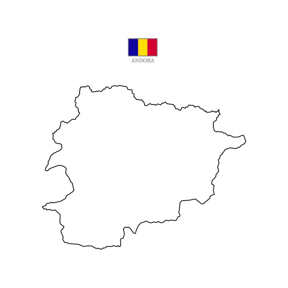 Map of andorra territories, featuring states and borders. An outline design without regions, isolated on a white background. Highly detailed illustration Europe vector