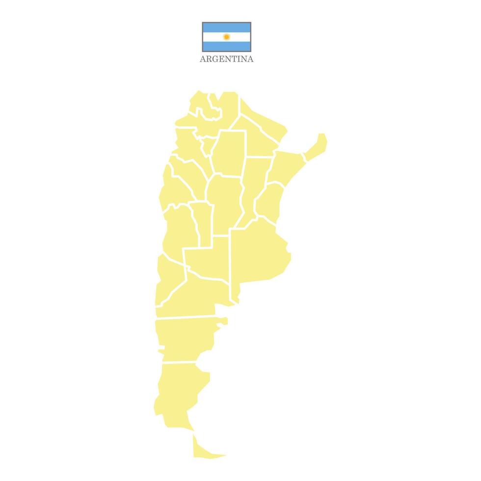 Creamy map of Argentina divided into states and territories. White flat design isolated on a white background. Highly detailed illustration Europe vector