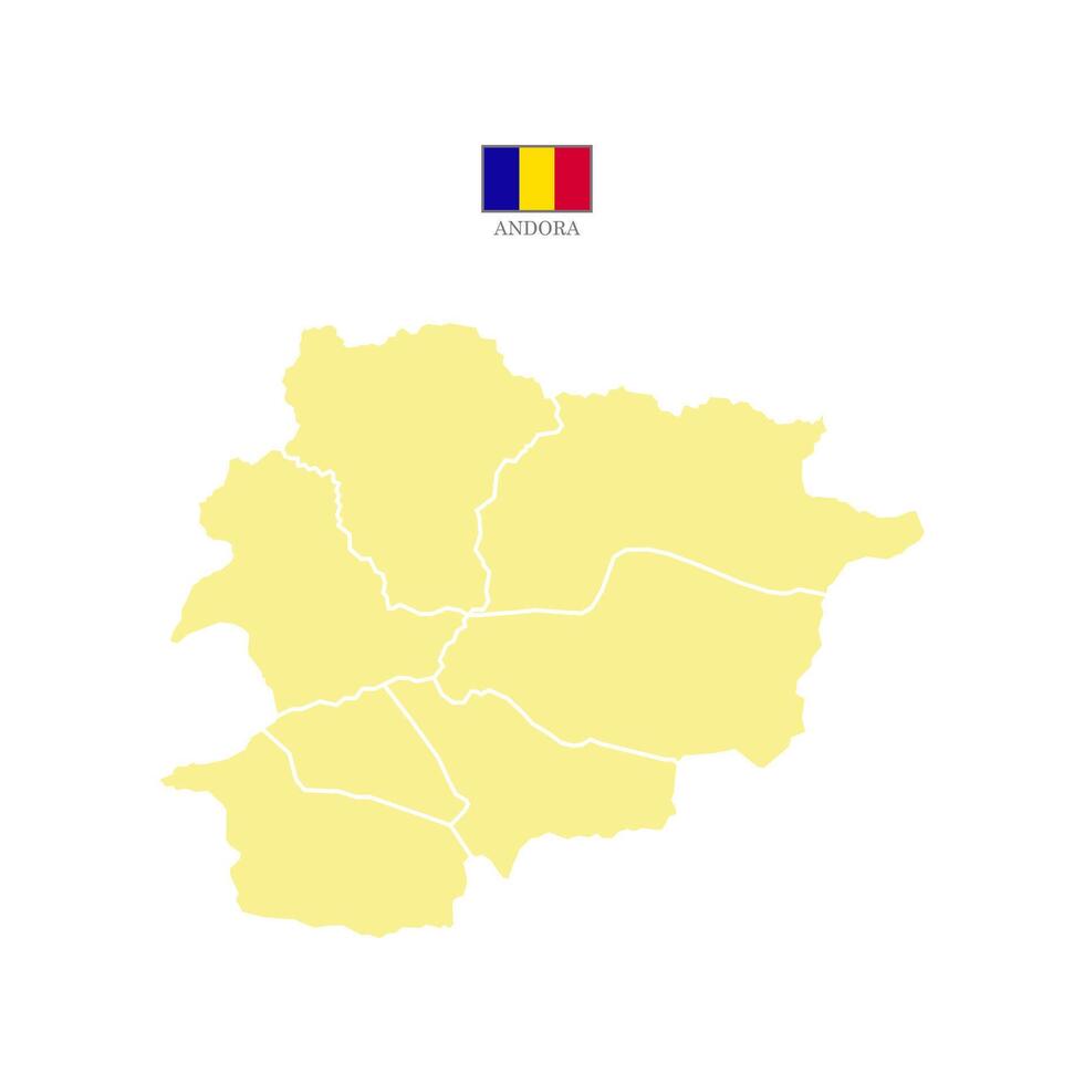 Creamy map of andorra divided into states and territories. White flat design isolated on a white background. Highly detailed illustration Europe vector