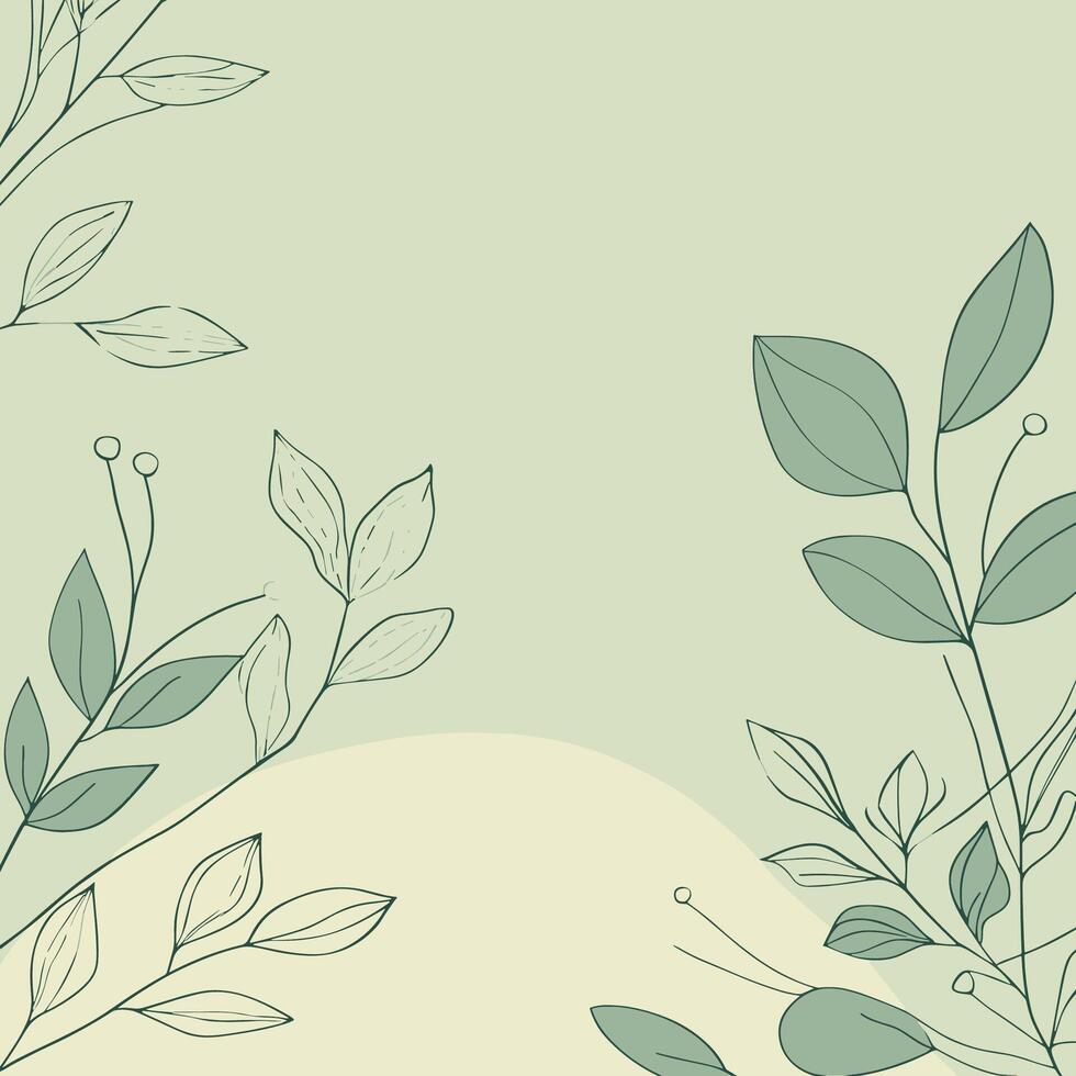 Botanical Pattern with Green Leaves on a Soft Background vector