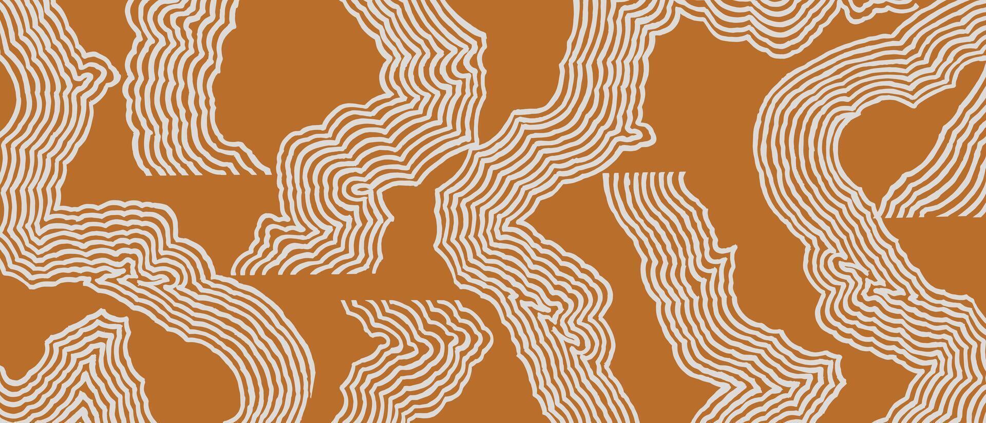 Japanese inspired hand drawn brush line abstract pattern, Ethnic folk wood carving, engraving, weaving, basketry surface textured background, simple graphic for fabric, stationary, carpet vector