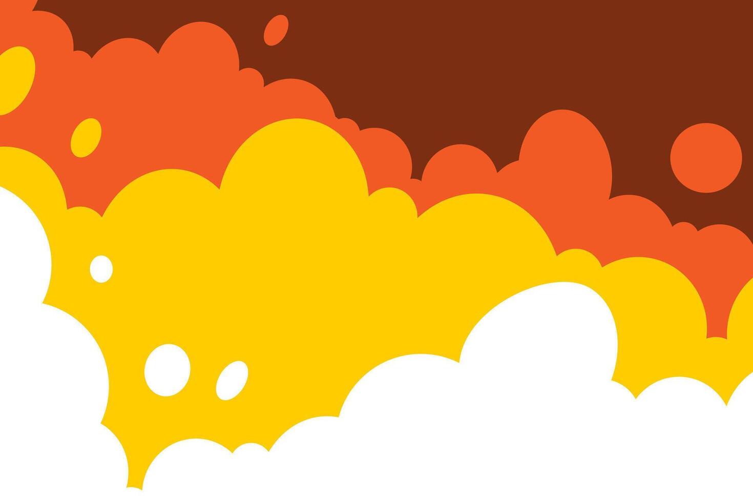 Cartoon sky with clouds illustration in flat style. vector