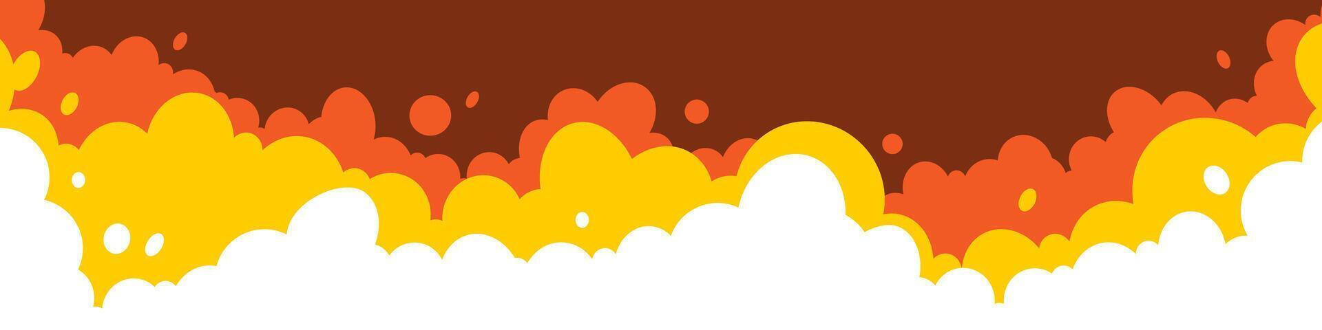 Cartoon sky with clouds illustration in flat style. Nature abstract wallpaper. vector