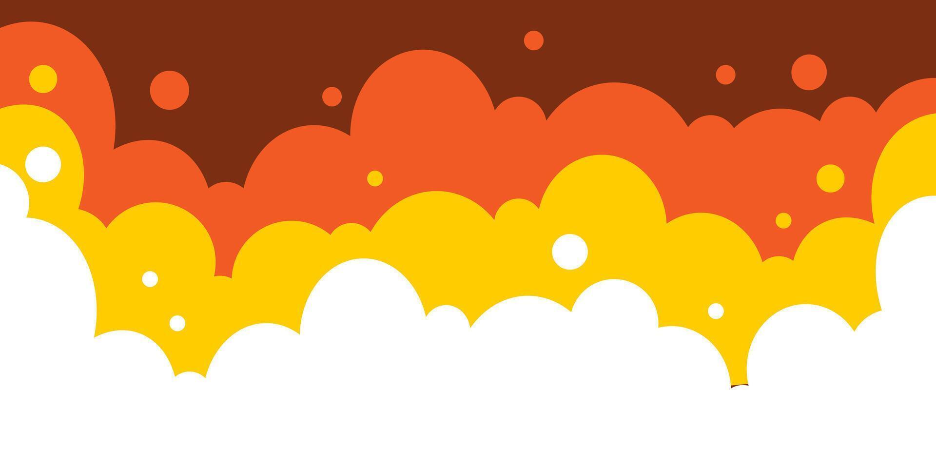 Sky and clouds background. Cartoon sky with clouds illustration in flat style. vector