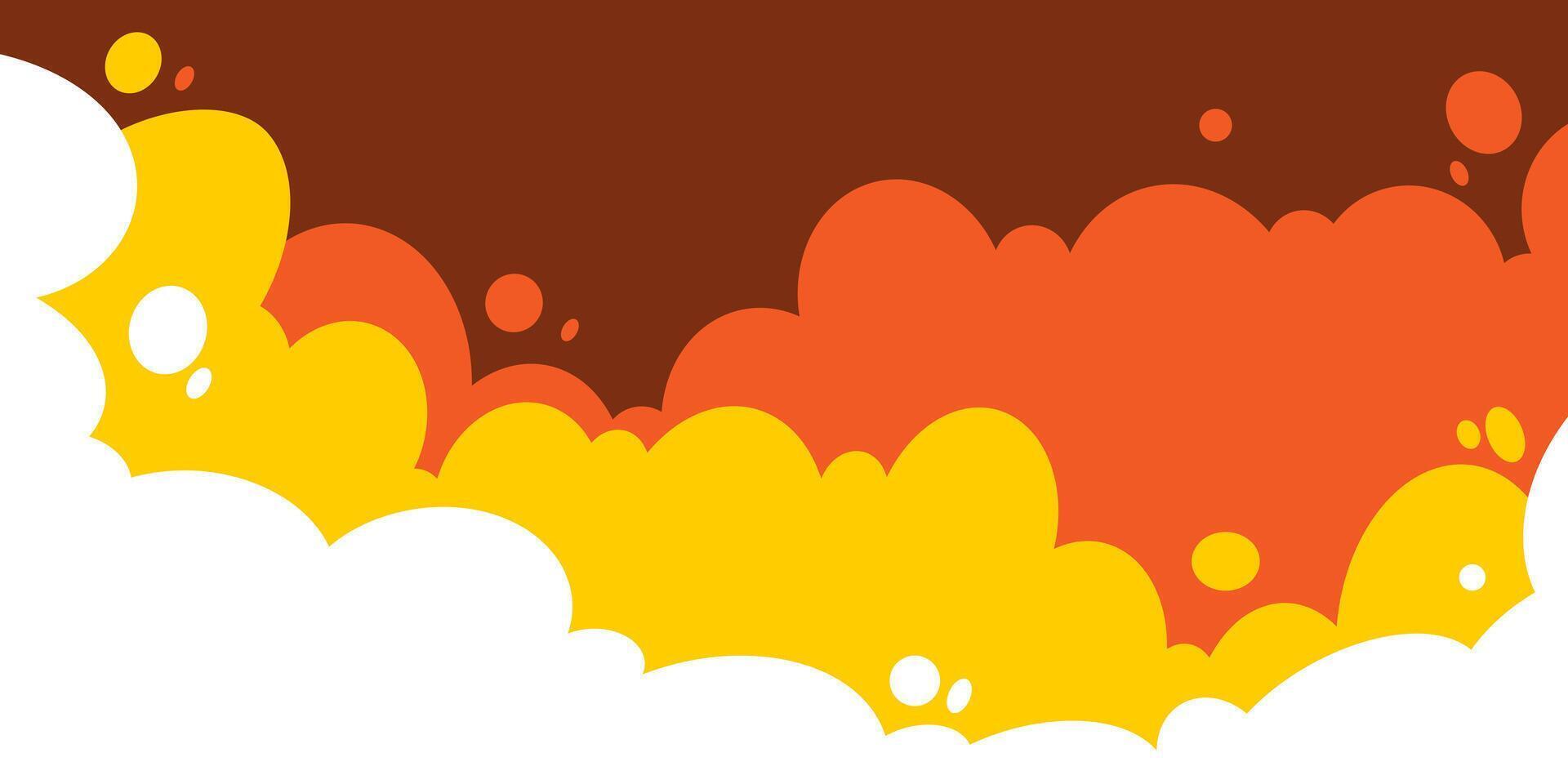 Sky and clouds background. Cartoon sky with clouds illustration in flat style. Nature abstract wallpaper, illustration. vector