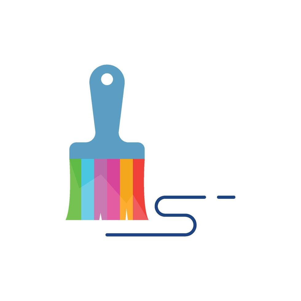 Paintbrush and line icon vector