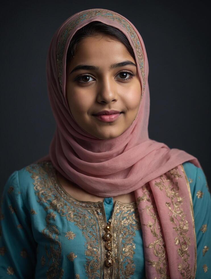 Beautiful muslim lady with hijab photo