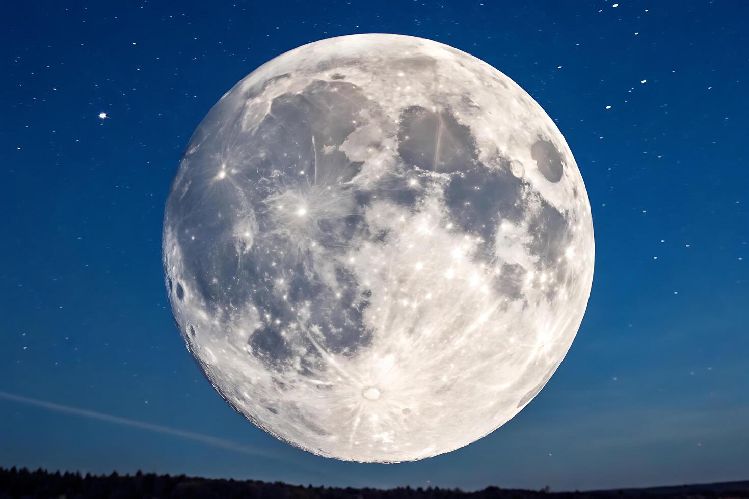 Beautiful glowing gray full moon high resolution image photo