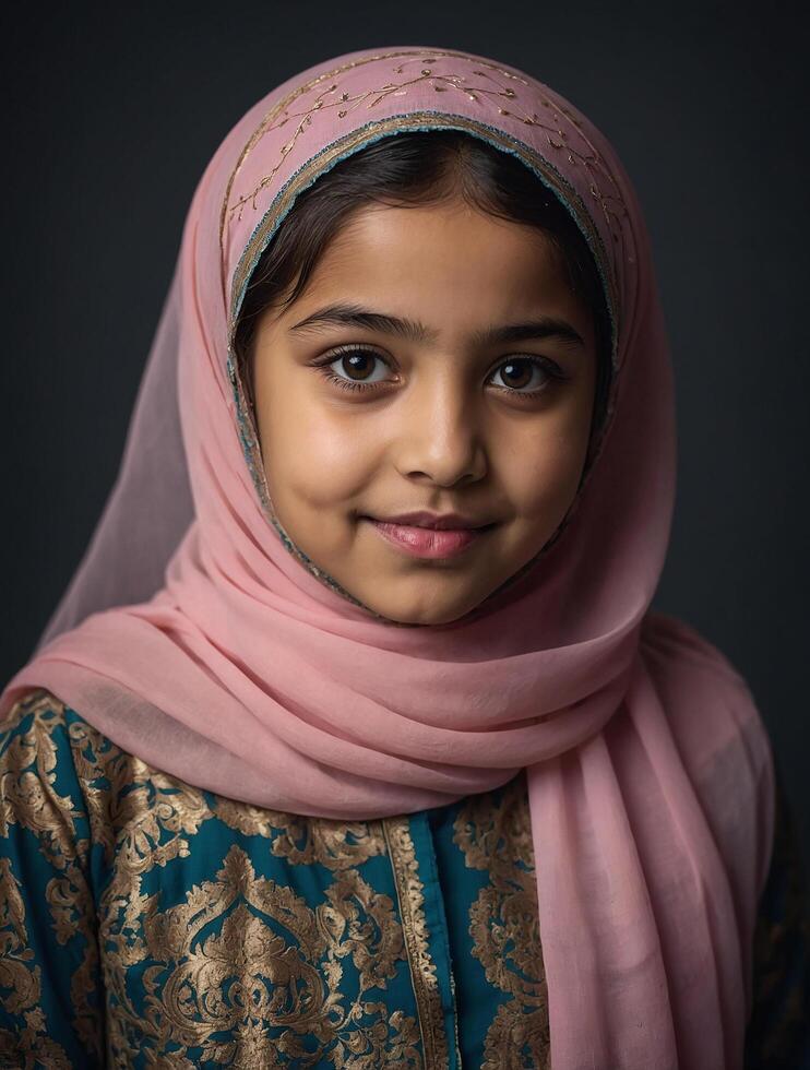 young ang cute muslim lady with hijab photo