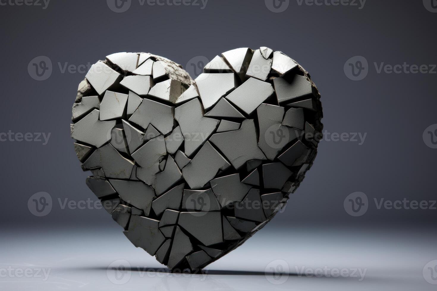 Broken heart representing difficult love and emotional problems photo