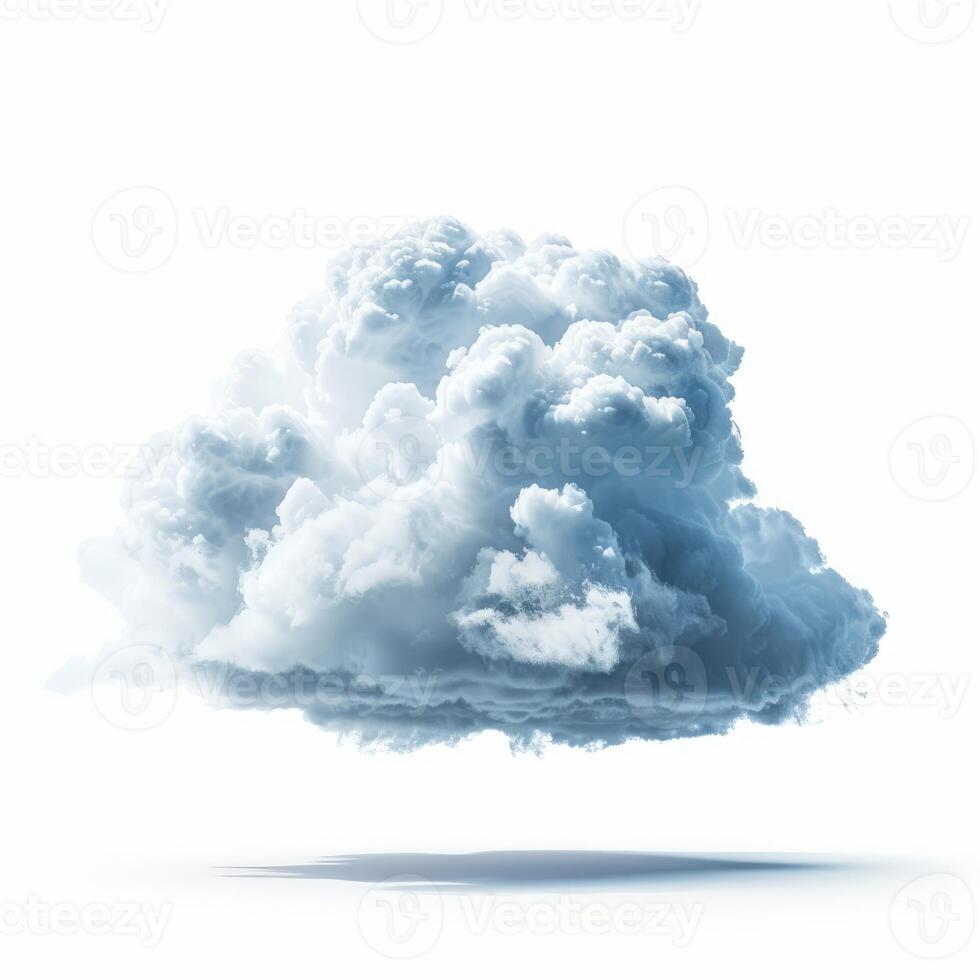 Big dramatic cloud is floating with a white background photo
