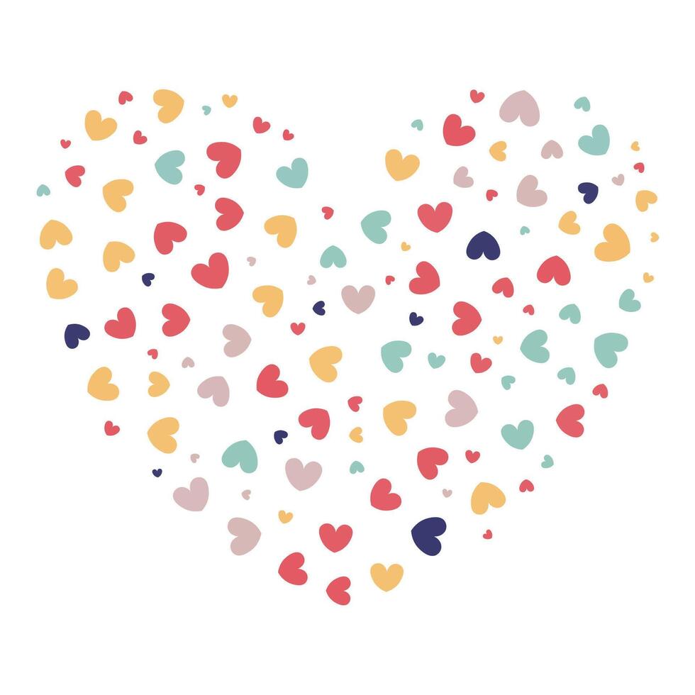 Cute heart shapes frame. Valentine's day decor. Heart element for templates, stickers. Love symbol. vector