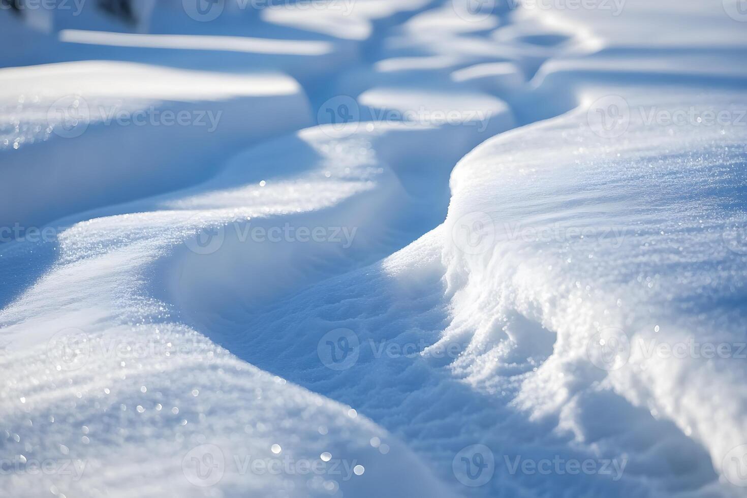 Serene Winter Landscape Featuring Pristine Snow-Covered Terrain photo