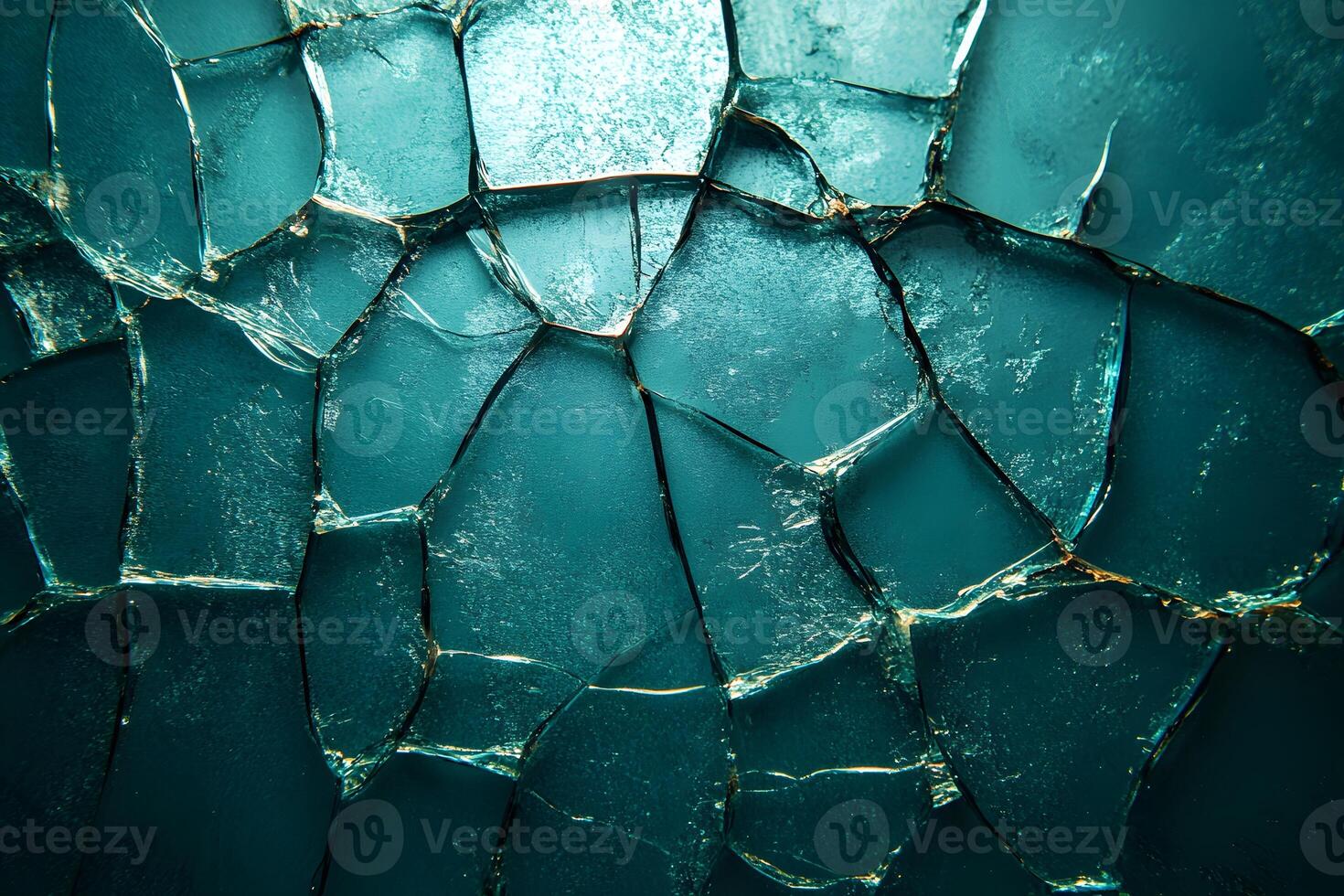 Abstract Green Cracked Glass Texture for Creative Design and Art Projects photo