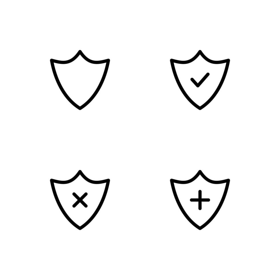 Shield icon set. Protection shield icon. vector