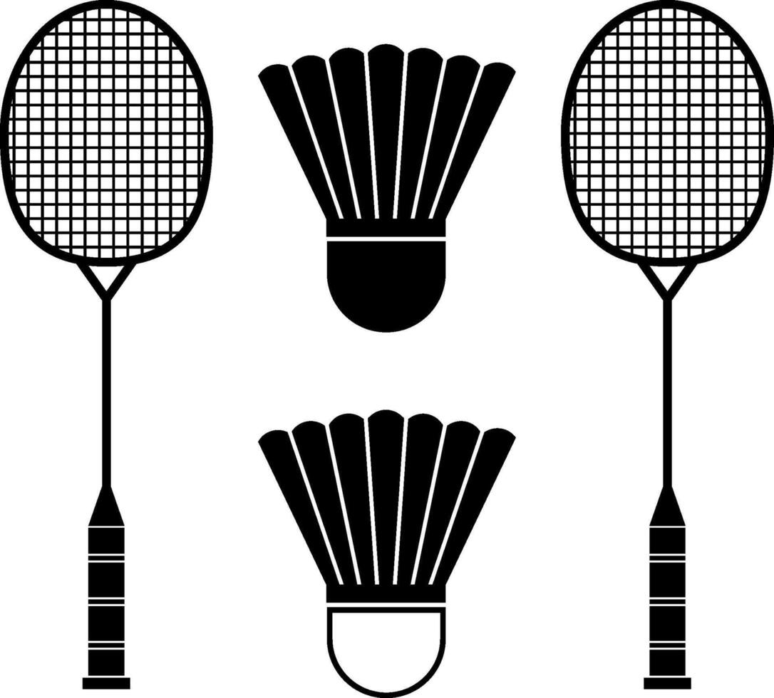 Badminton racket icon and symbol arts vector