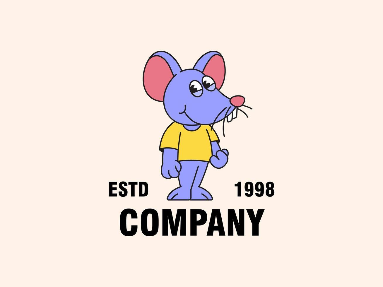 Mouse cartoon mascot hand drawn vector