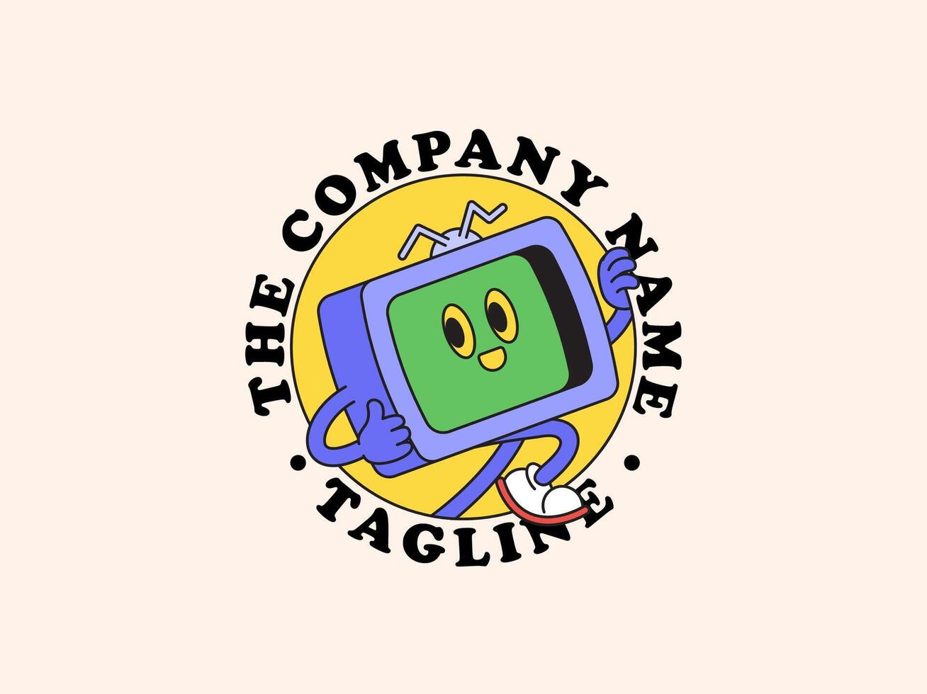 Television logo hand drawn vector