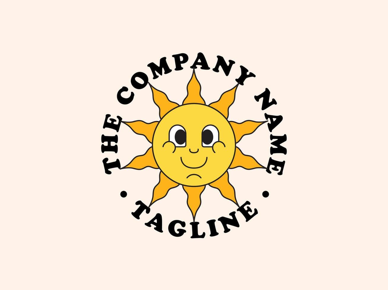 Sun logo hand drawn vector