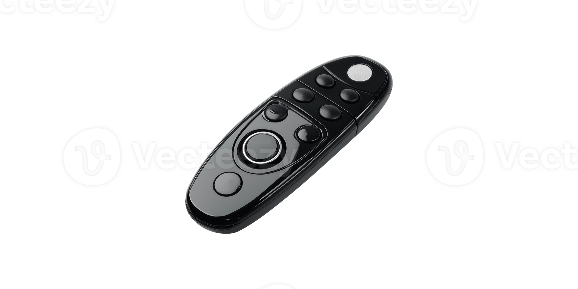 Black remote control device with buttons isolated on transparent background png