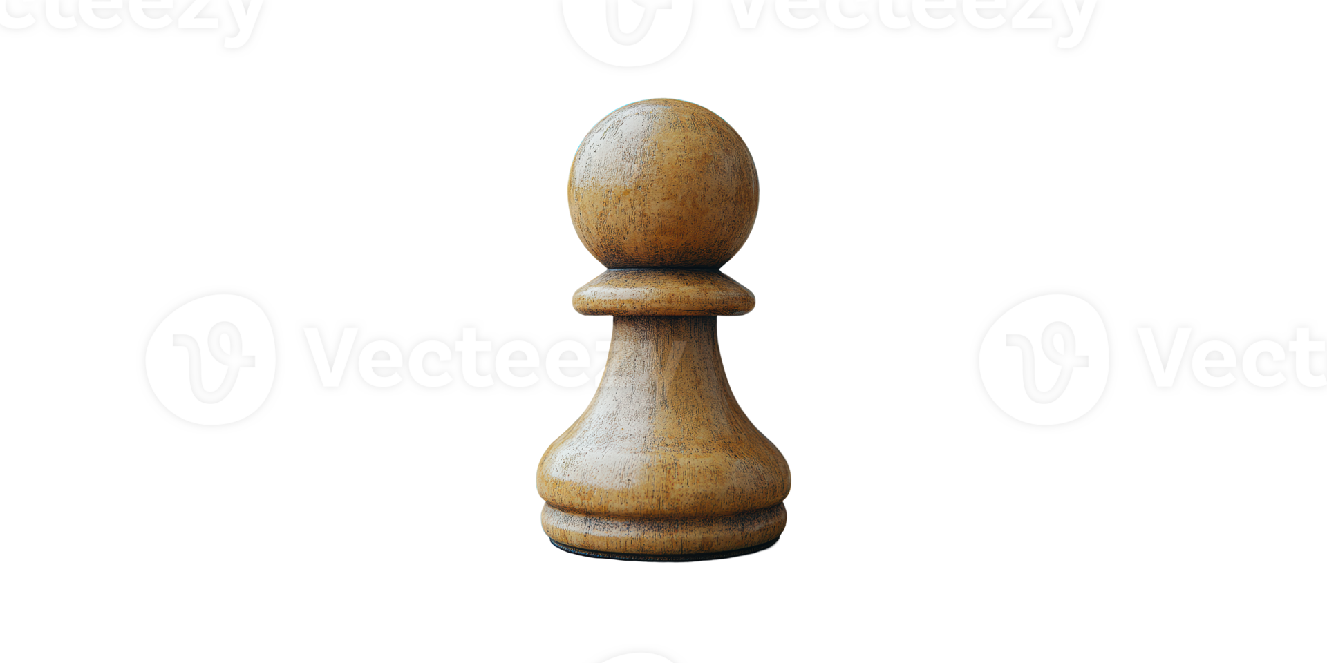 Wooden chess pawn piece isolated on transparent background png