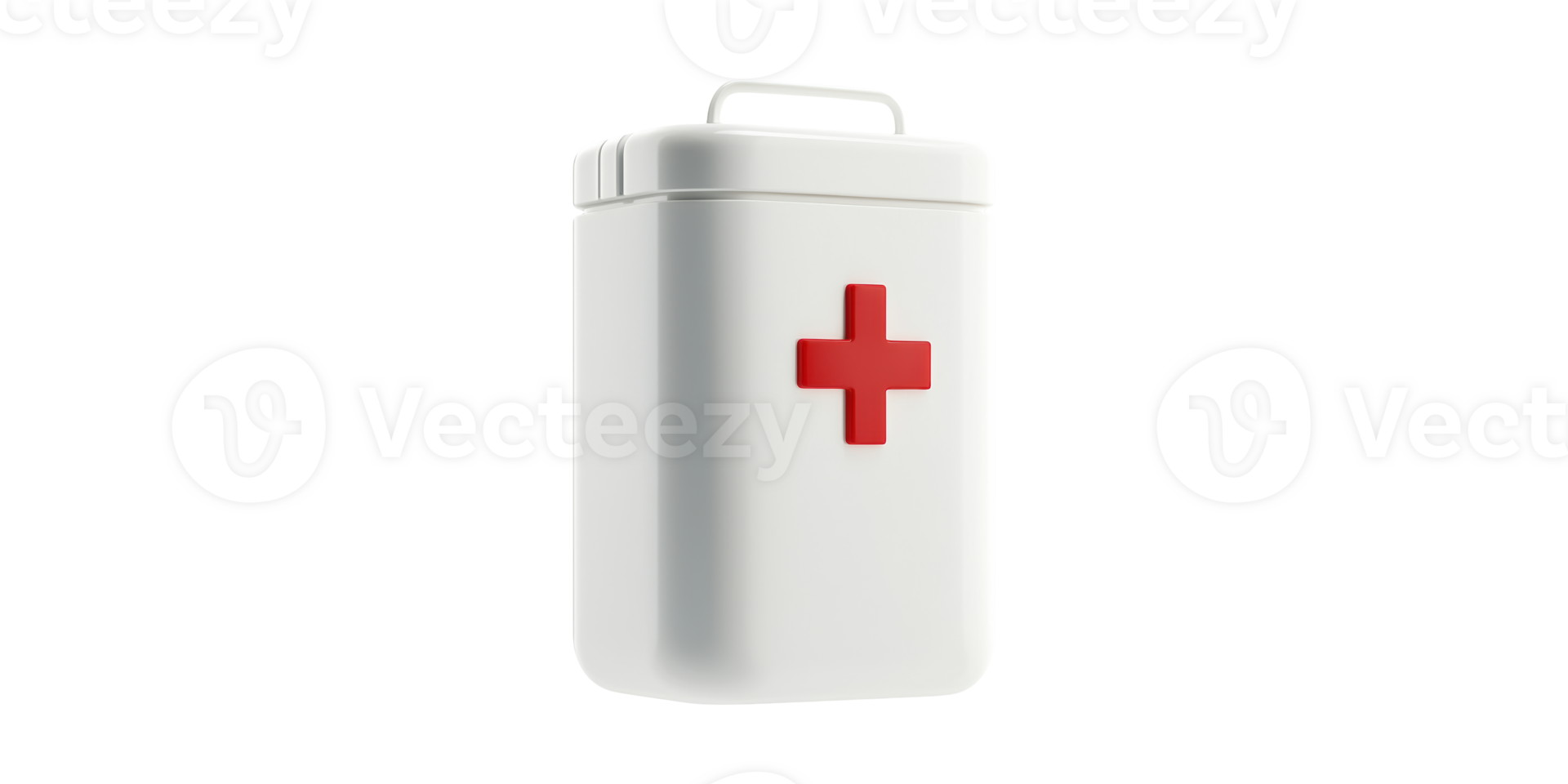 White first aid kit with cross symbol isolated on transparent background png