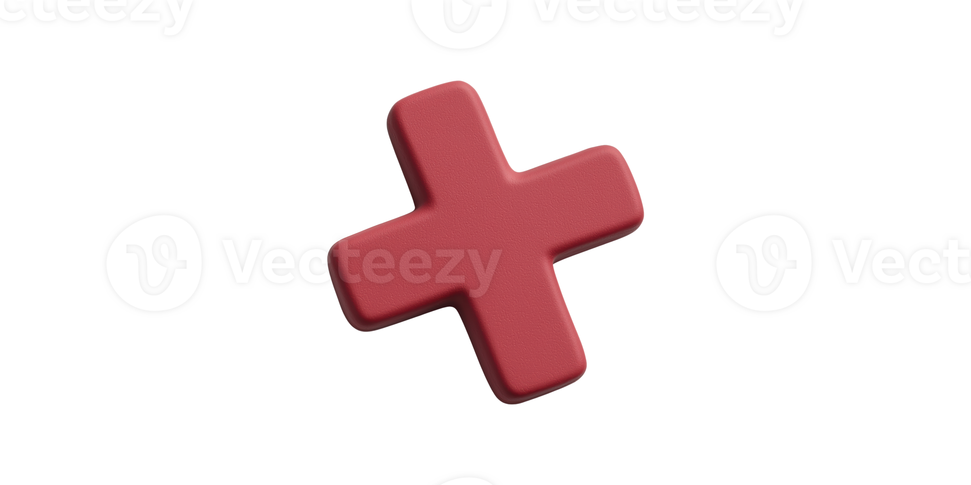 Red plus sign isolated on transparent background png