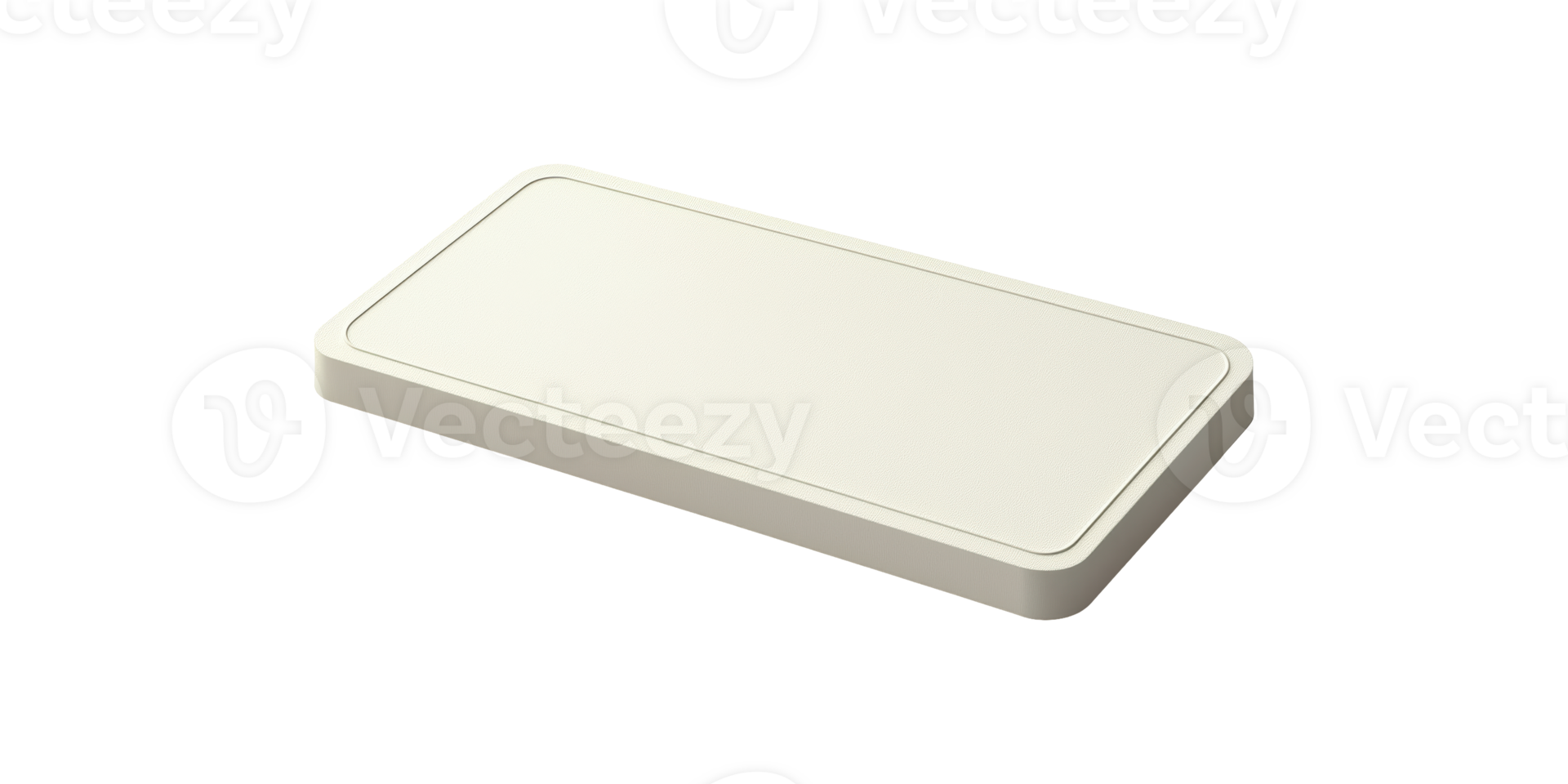 Rectangular white plastic block isolated on transparent background png