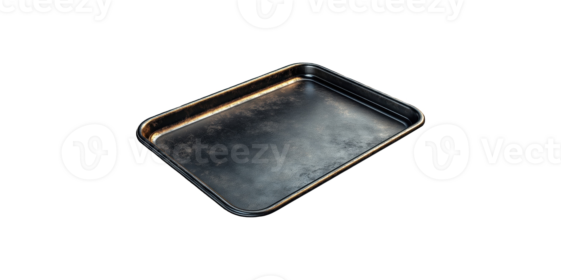 Baking sheet with worn surface isolated on transparent background png