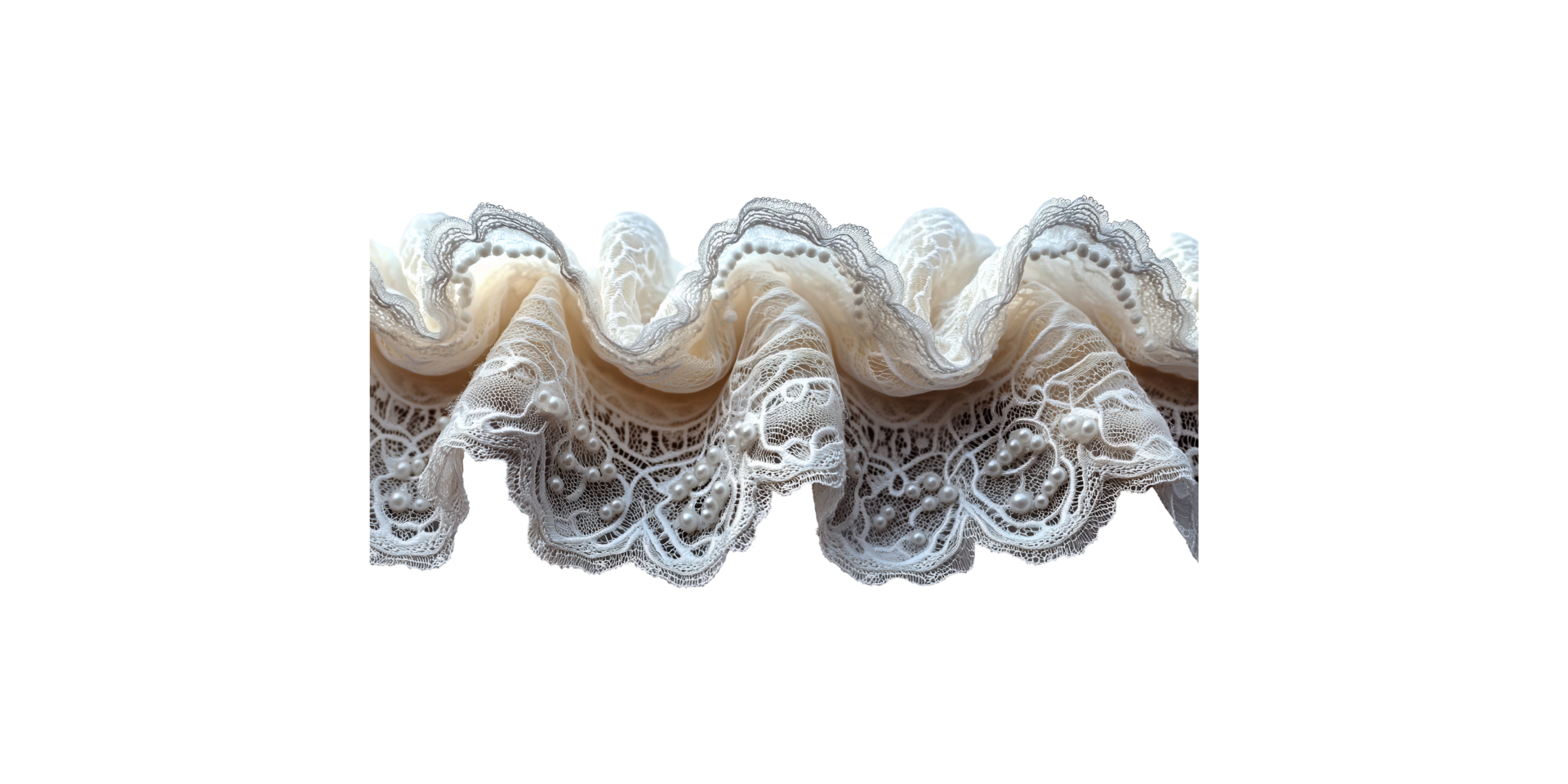 Decorative lace trim with intricate patterns isolated on transparent background png