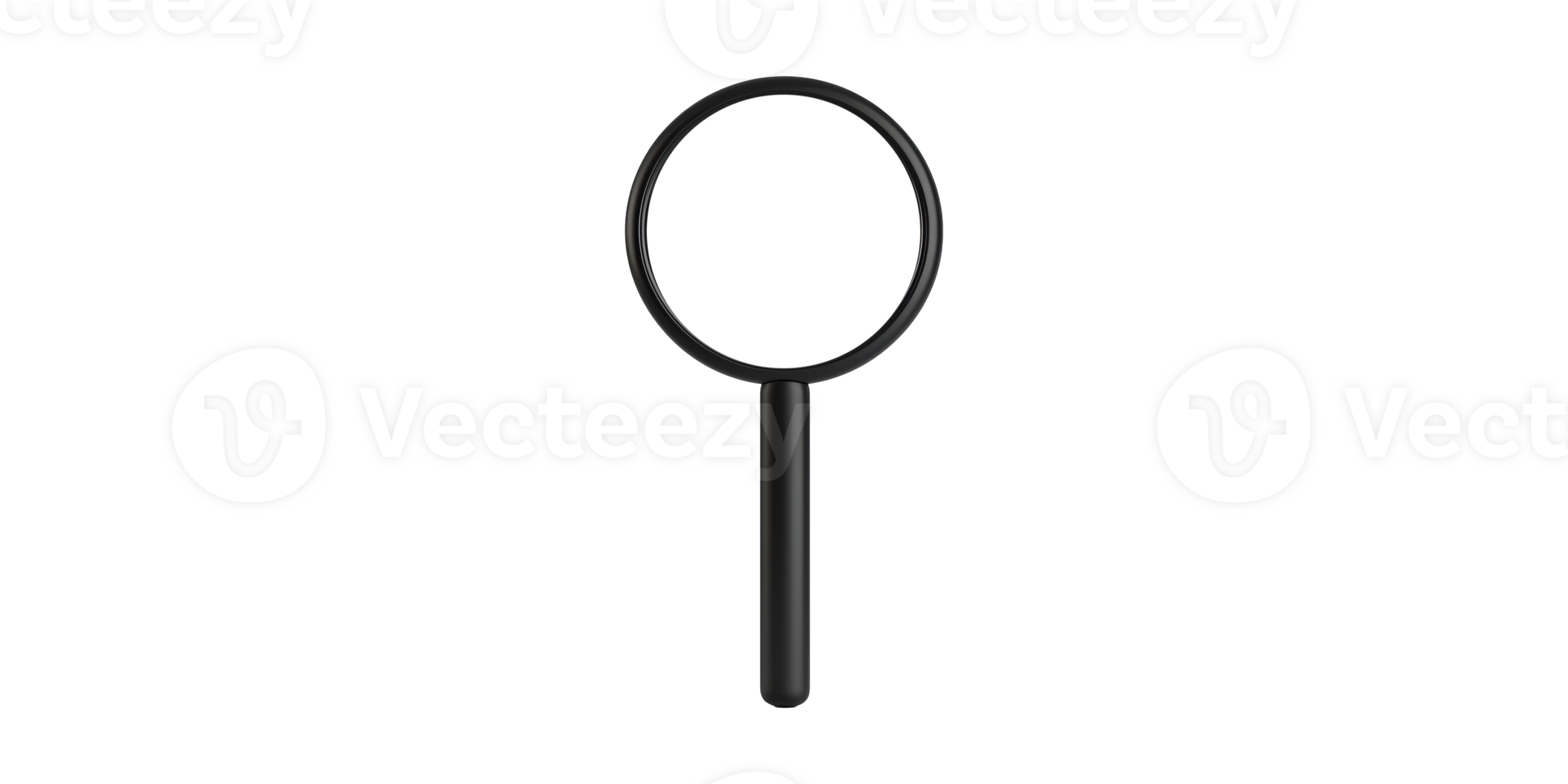 Black magnifying glass isolated on transparent background png